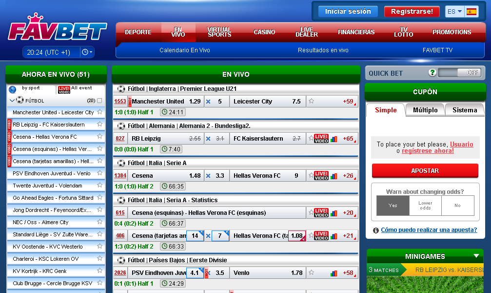 favbet apuesta en directo
